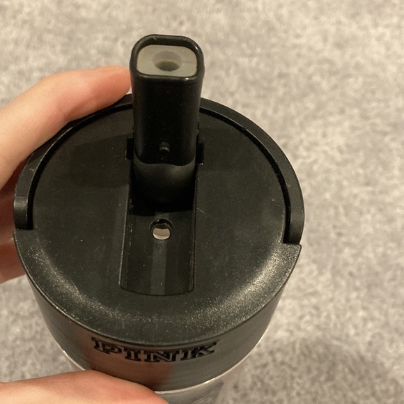 PINK Striped Reusable Plastic Water Bottle With Straw and Handle! - Picture 7 of 10